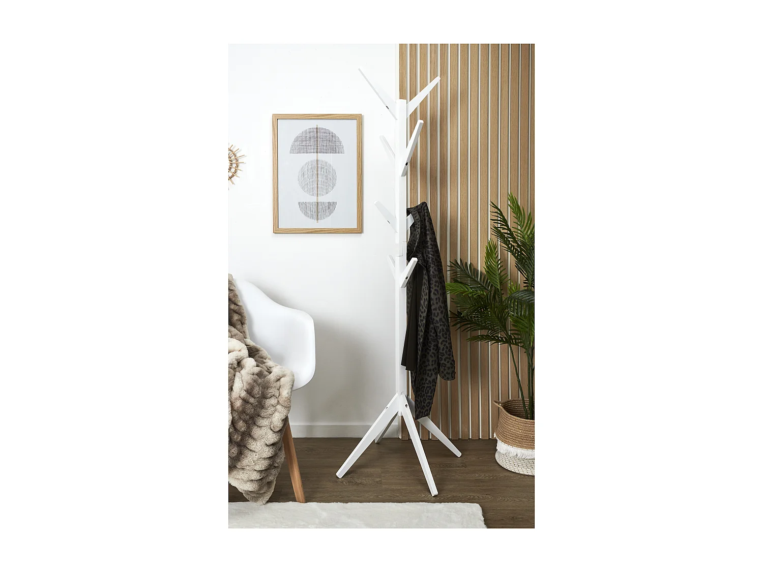 Portemanteau Arbre Blanc 178cm Beige