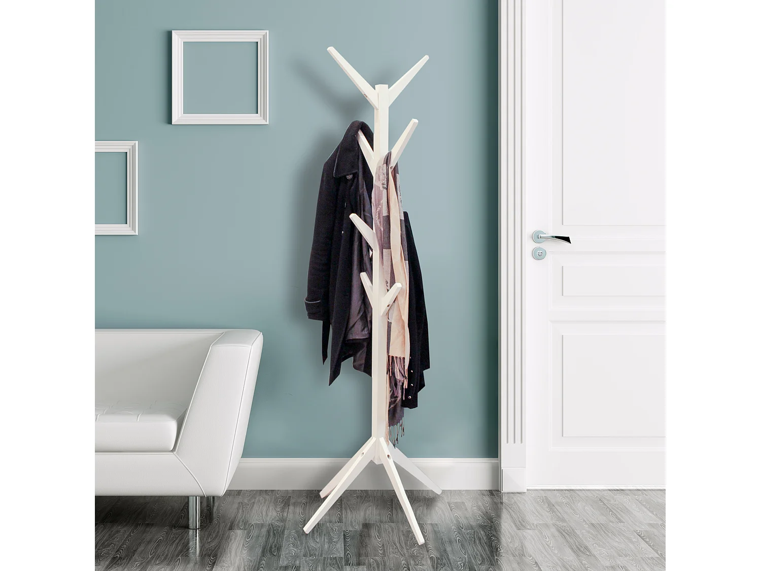 Portemanteau Arbre Blanc 178cm Beige