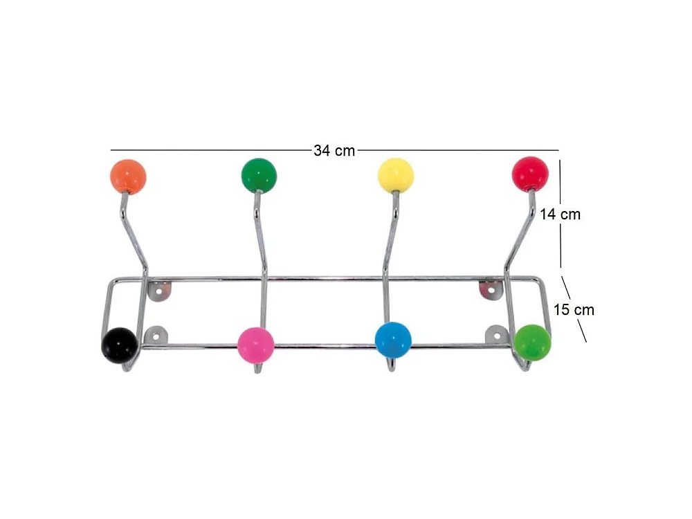 8-fach farbiger Wandhaken "Saturnus"