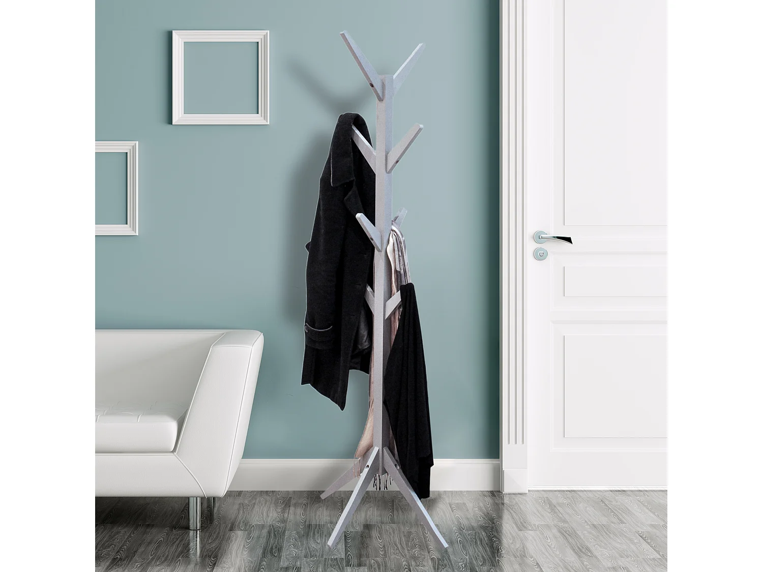 Portemanteau Arbre Gris 178cm Gris