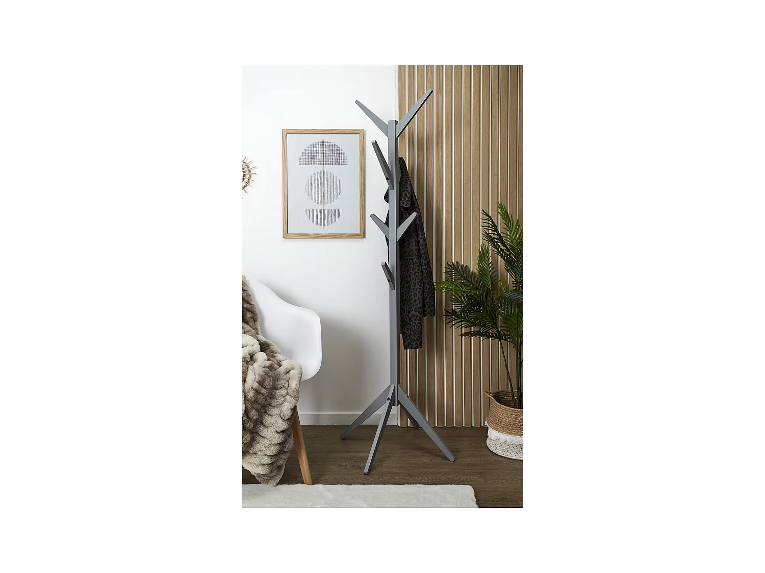 Portemanteau Arbre Gris 178cm Gris
