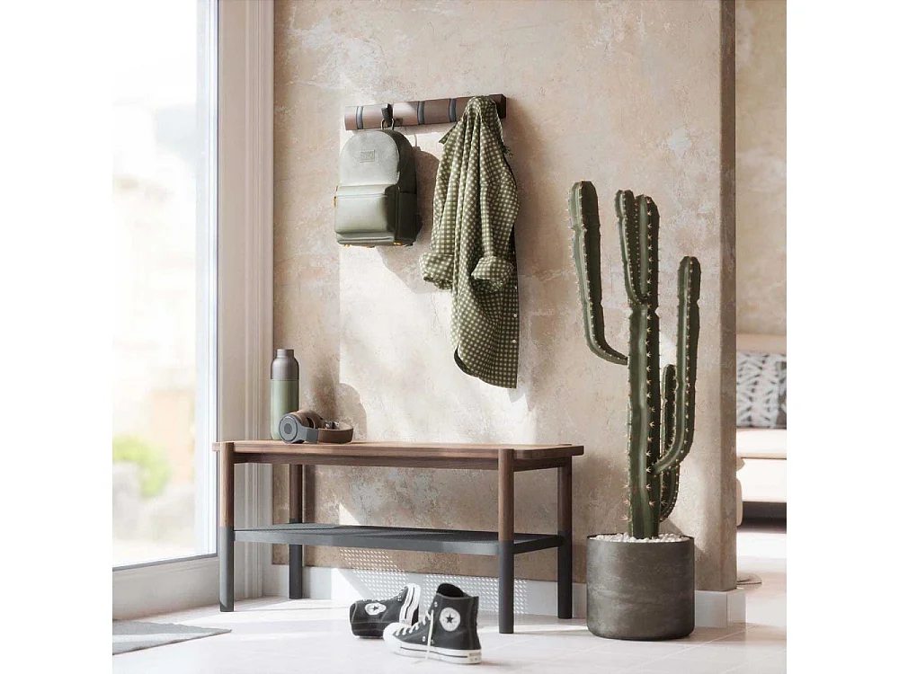 Porte manteaux Flip 5 crochets Chocolat/Noir