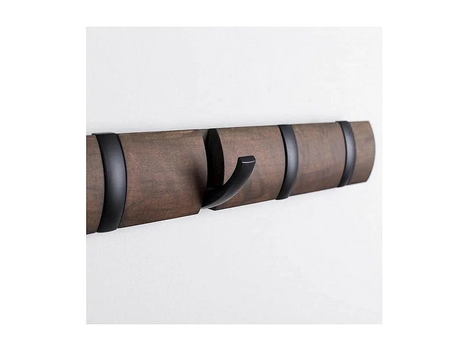 Porte manteaux Flip 5 crochets Chocolat/Noir