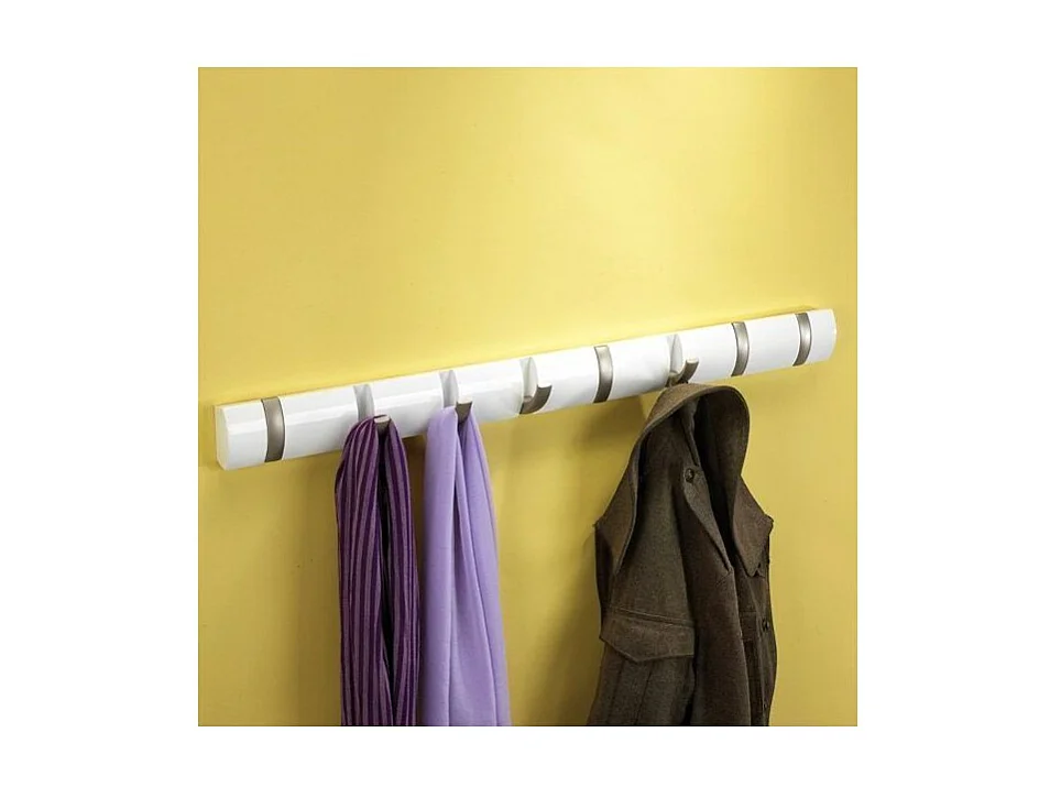 Porte manteaux Flip 8 crochets Blanc