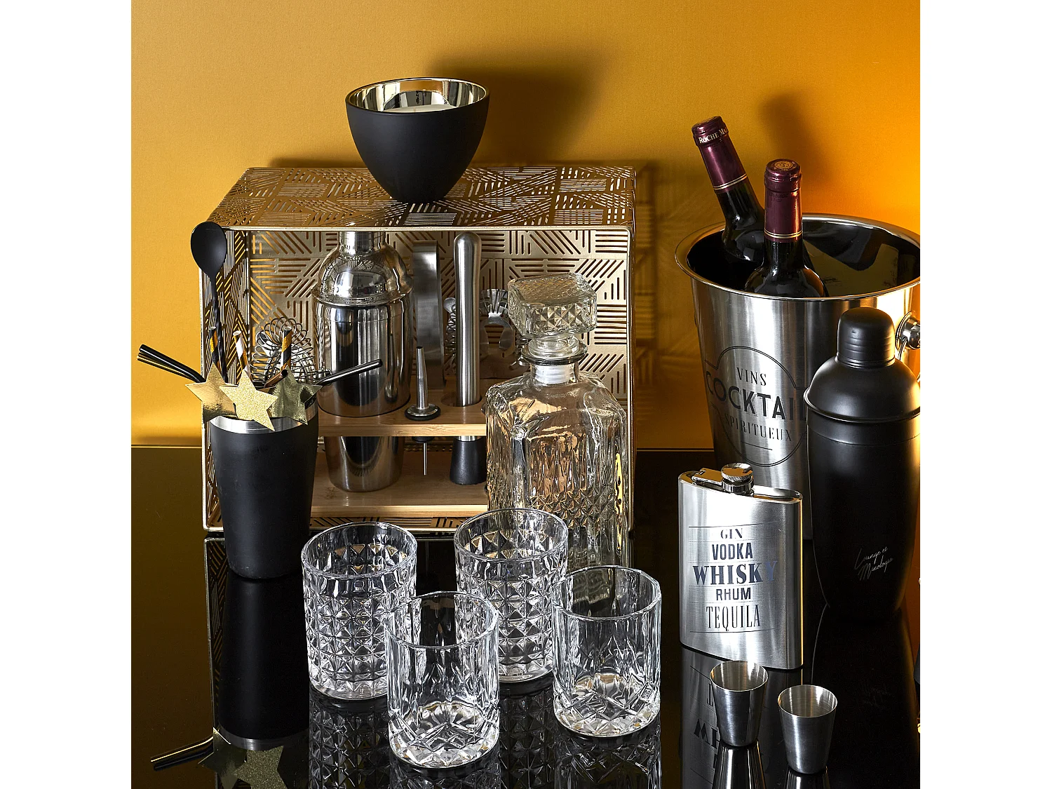 Carafe A Whisky Et Verre X4 Transparent