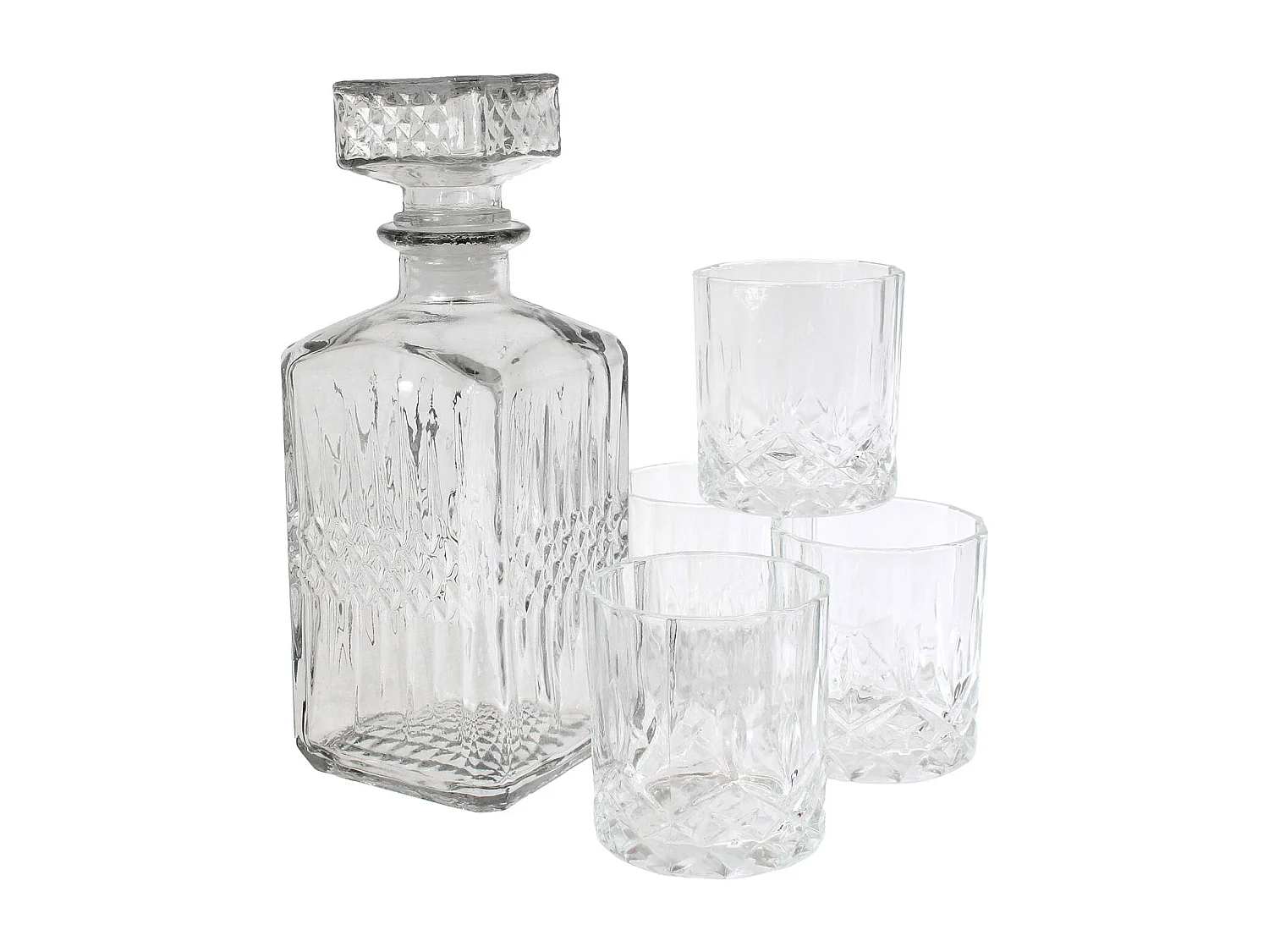 Whiskyflasche mit 4 Gläsern