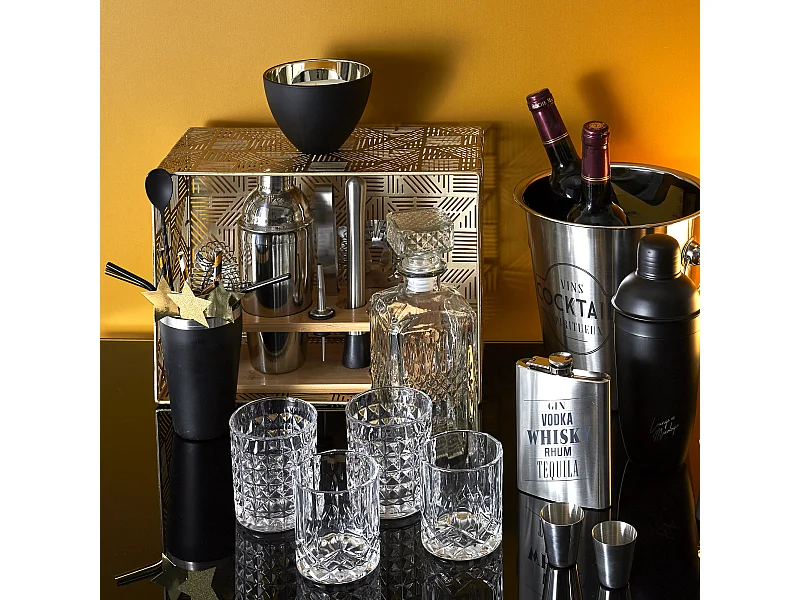 Carafe A Whisky Et Verre X4 Transparent