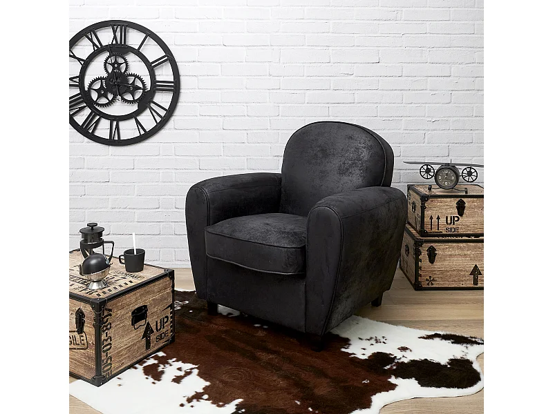 Fauteuil Club Noir Indus Noir