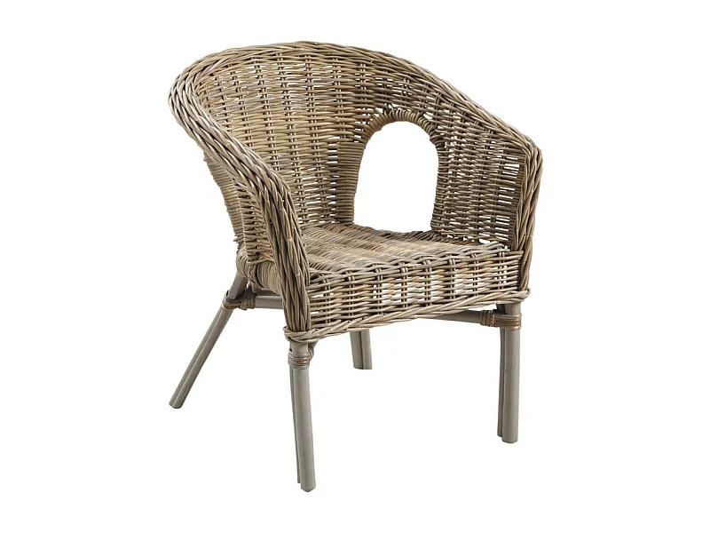 Fauteuil en poelet gris Véranda