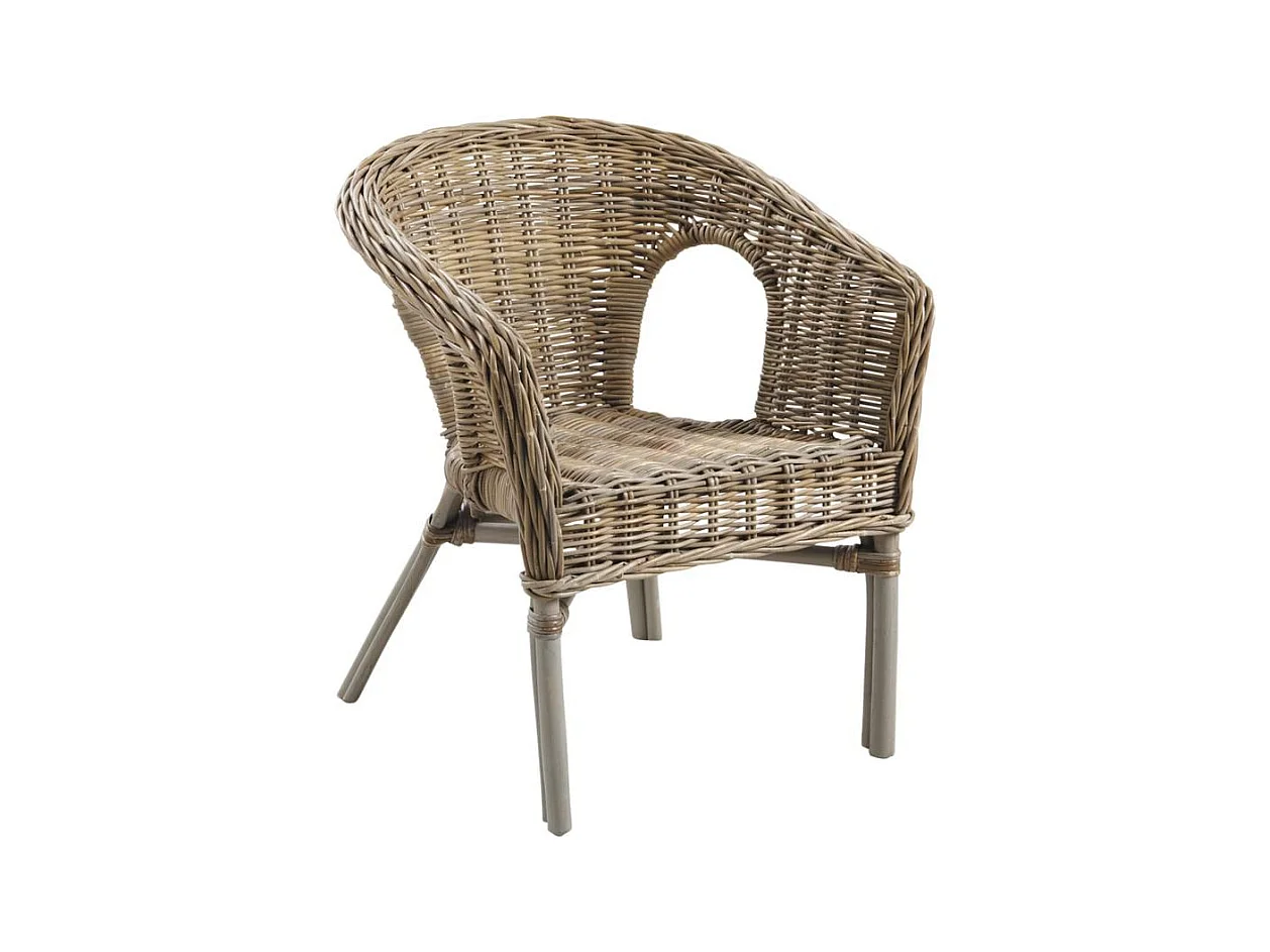 Fauteuil en poelet gris Véranda