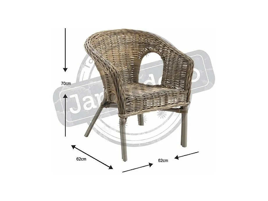 Fauteuil en poelet gris Véranda