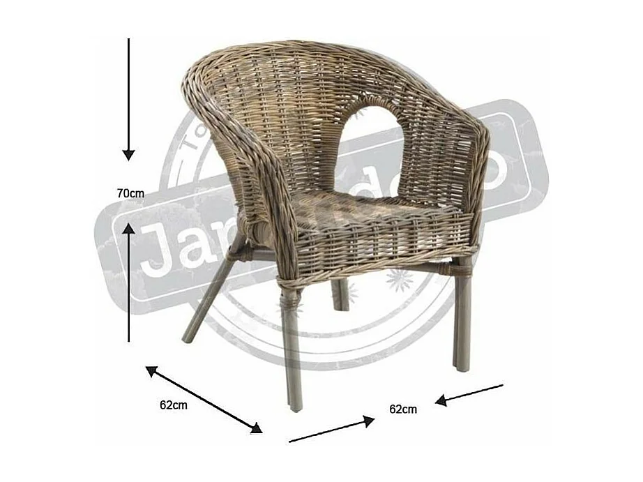 Fauteuil en poelet gris Véranda