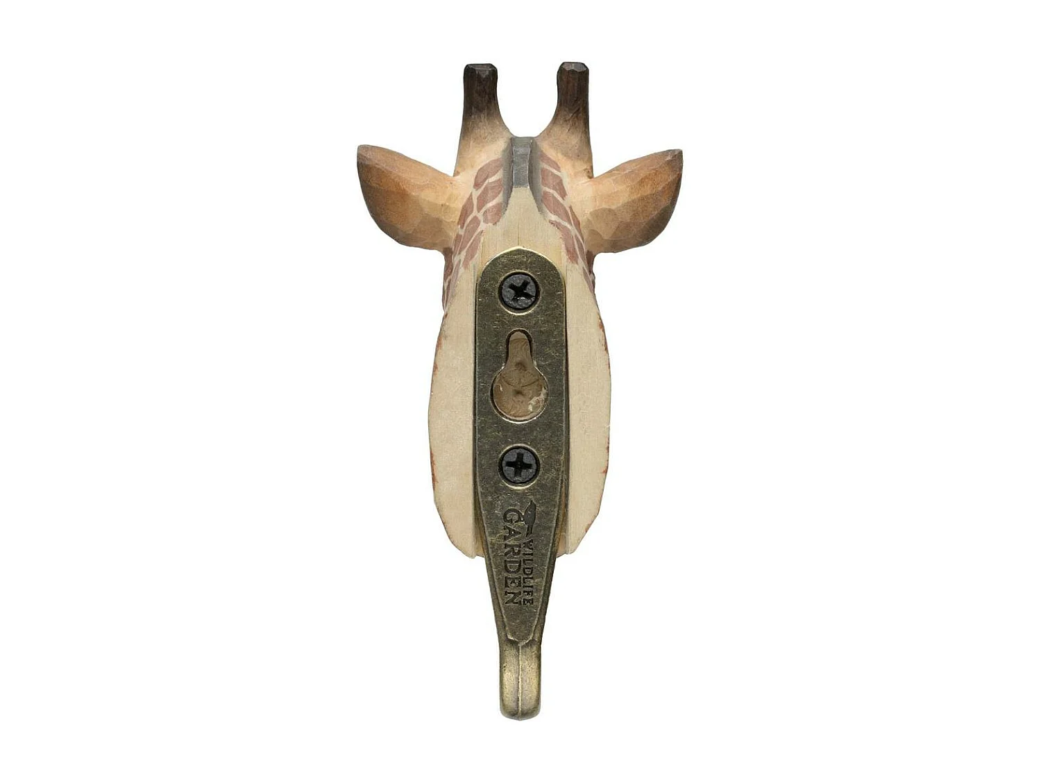 Patère animal en bois sculpté à la main et métal Girafe