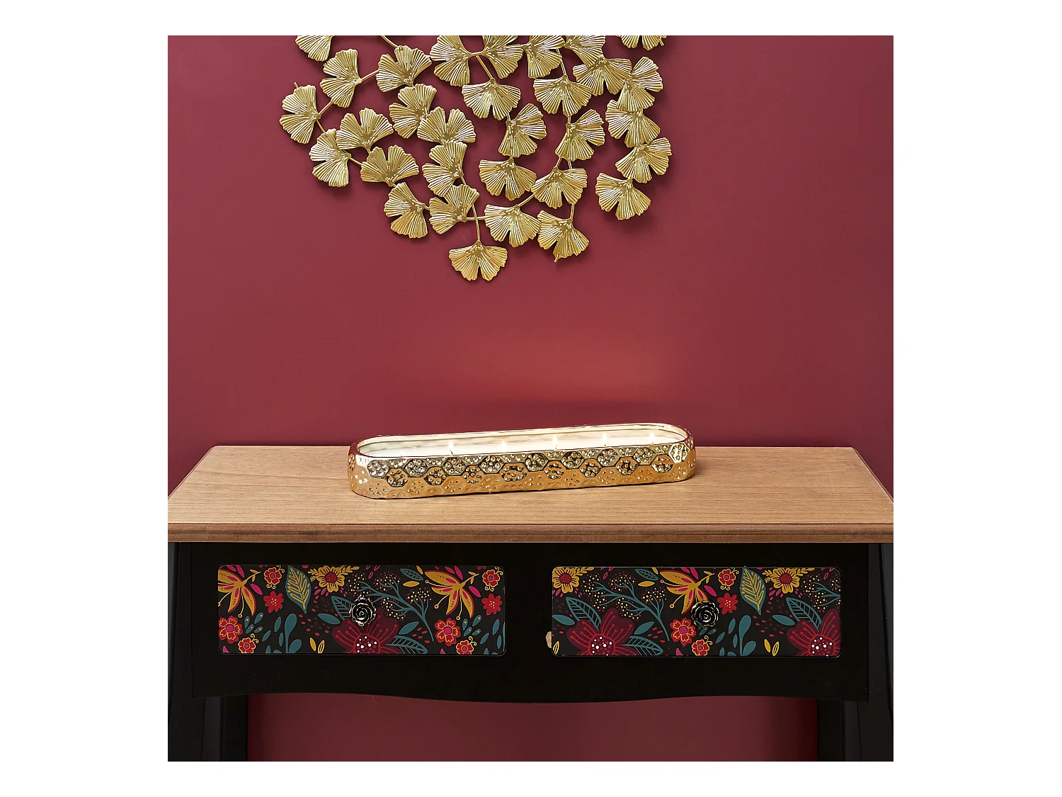 Vela perfumada de cerámica oro del tiempo 6 mechas