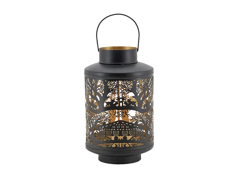 Lanterne en métal laqué intérieur doré Grand modèle