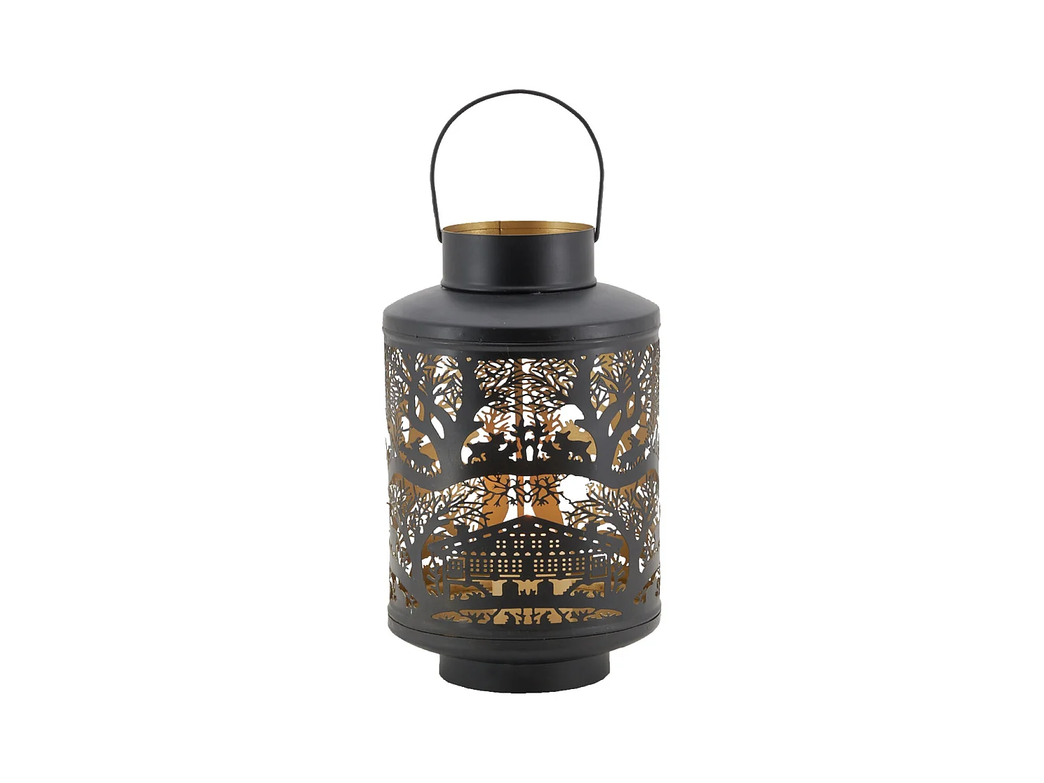 Lanterne en métal laqué intérieur doré Grand modèle