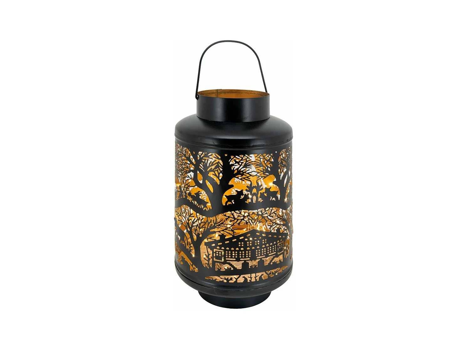 Lanterne en métal laqué intérieur doré Grand modèle