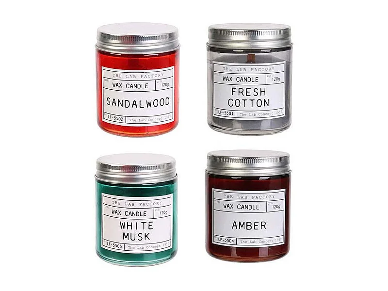 Bougies parfumées en pot Lab 8 cm (Lot de 4)
