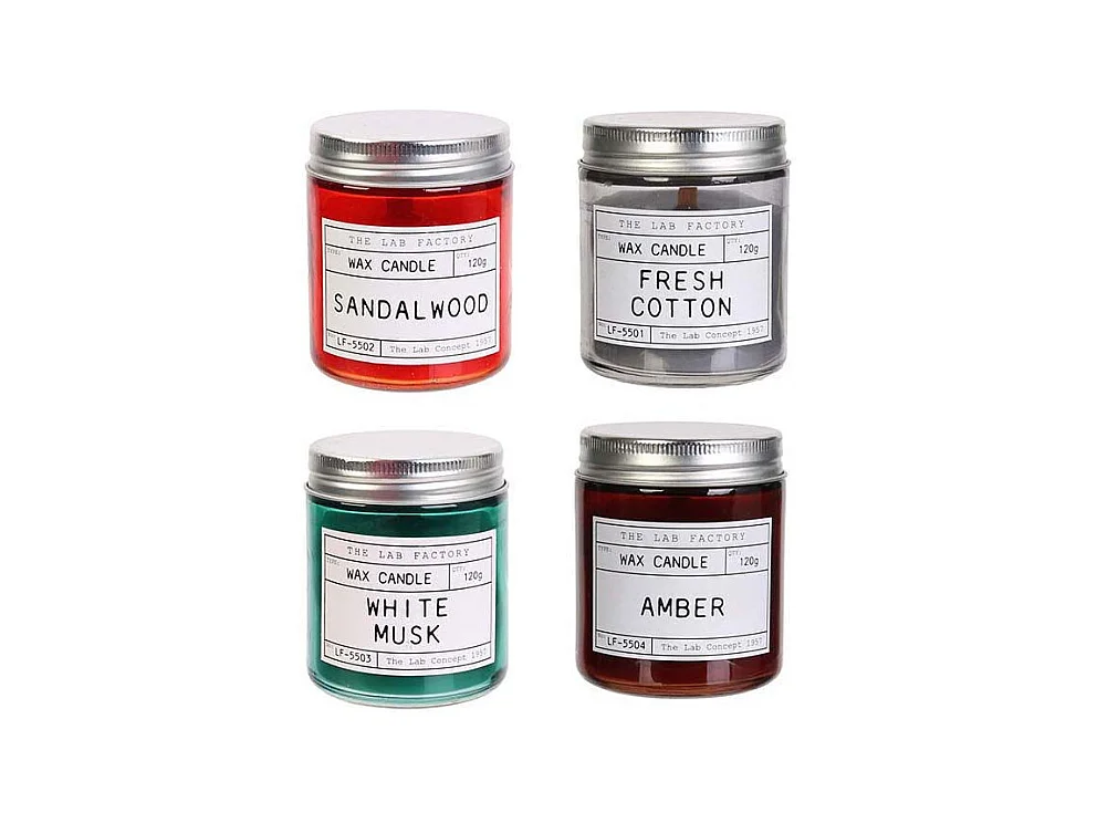 Bougies parfumées en pot Lab 8 cm (Lot de 4)