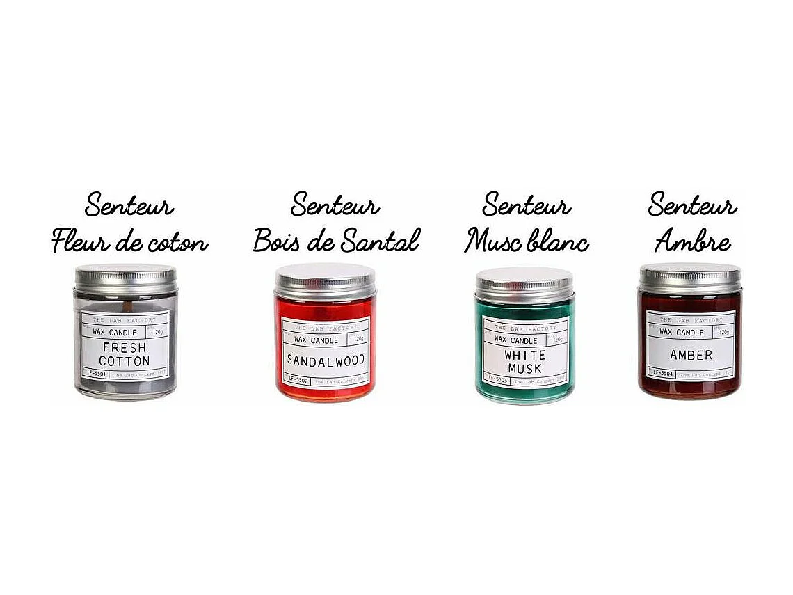 Bougies parfumées en pot Lab 8 cm (Lot de 4)