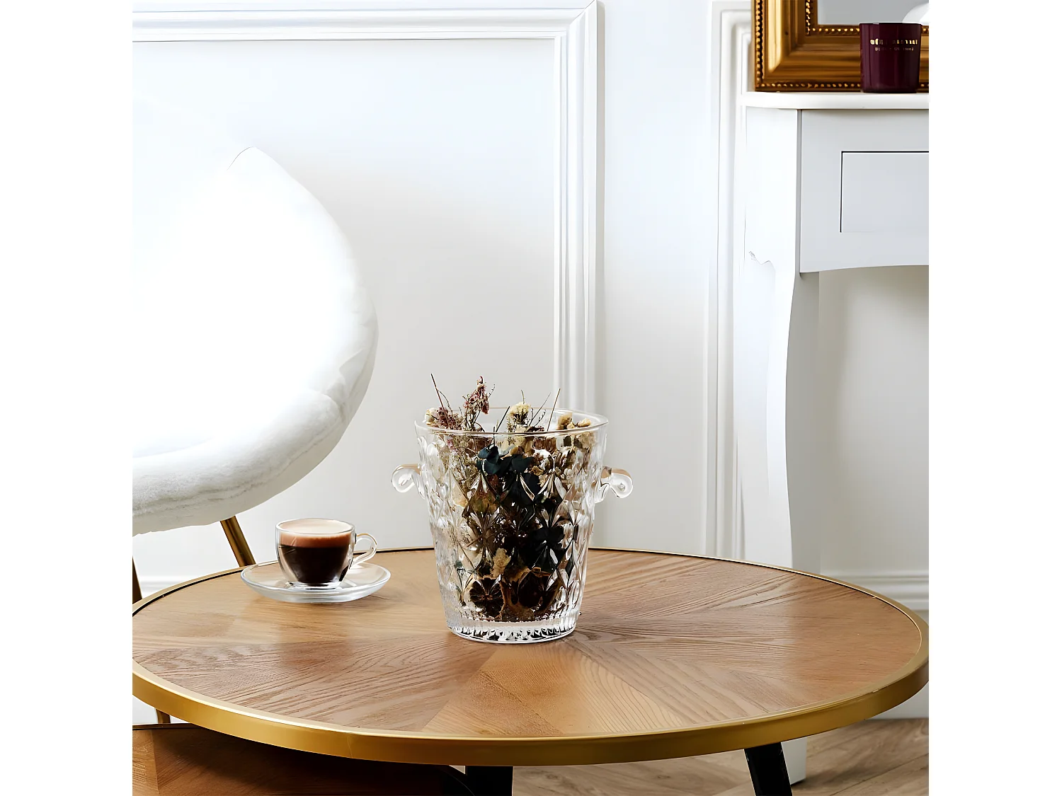 Bougie Parfumée Déco "Seau Ciselé" 700g Figue