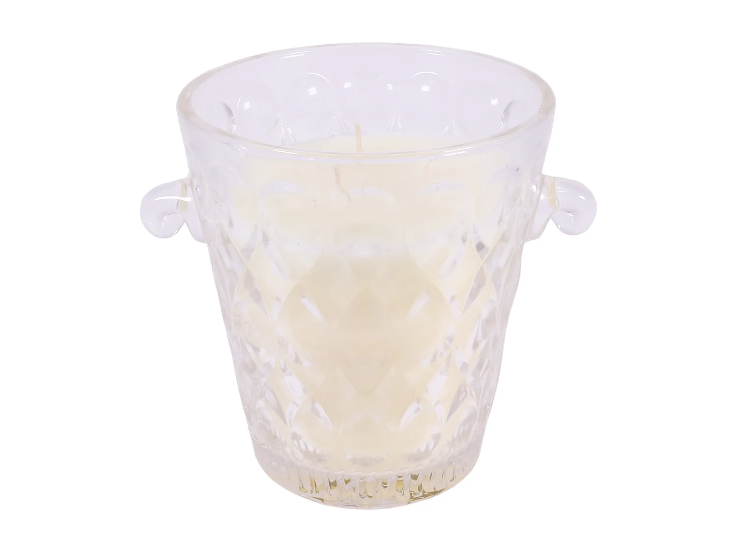 Bougie Parfumee Seau Cisele H15.4cm Transparent, Blanc