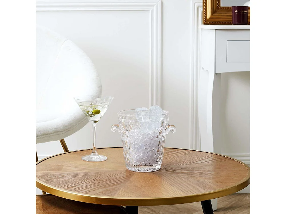 Bougie Parfumee Seau Cisele H15.4cm Transparent, Blanc