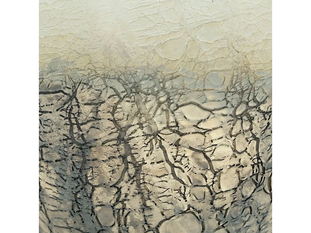 Photophore en verre givré doré et blanc 15 cm