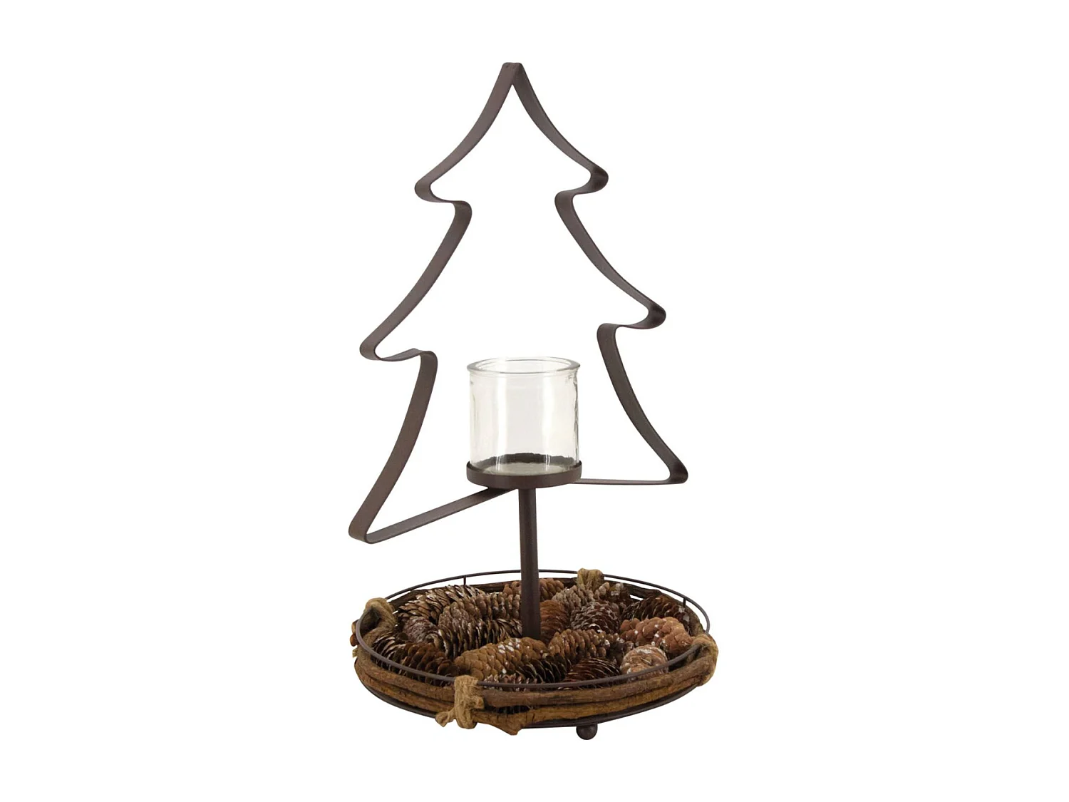 Photophore sapin et pommes de pin