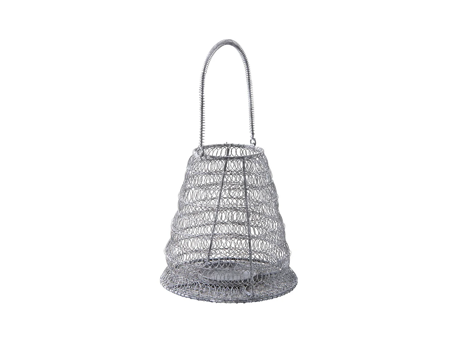 Photophore métal grillage gris blanchi Diamètre 21cm