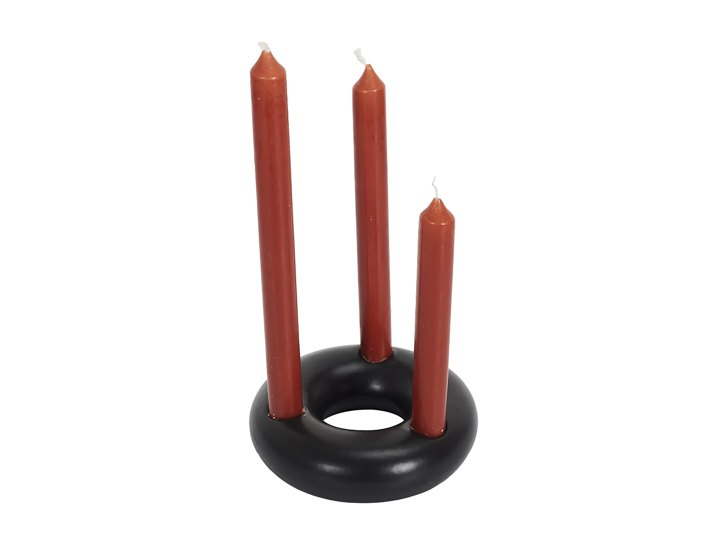 Support 3 Bougies Noir Noir
