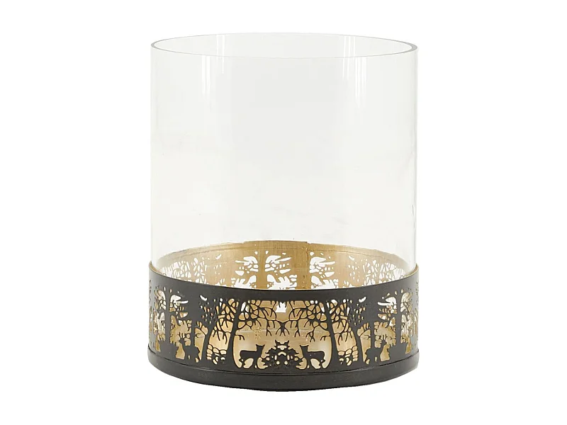 Photophore en métal et verre Fôret