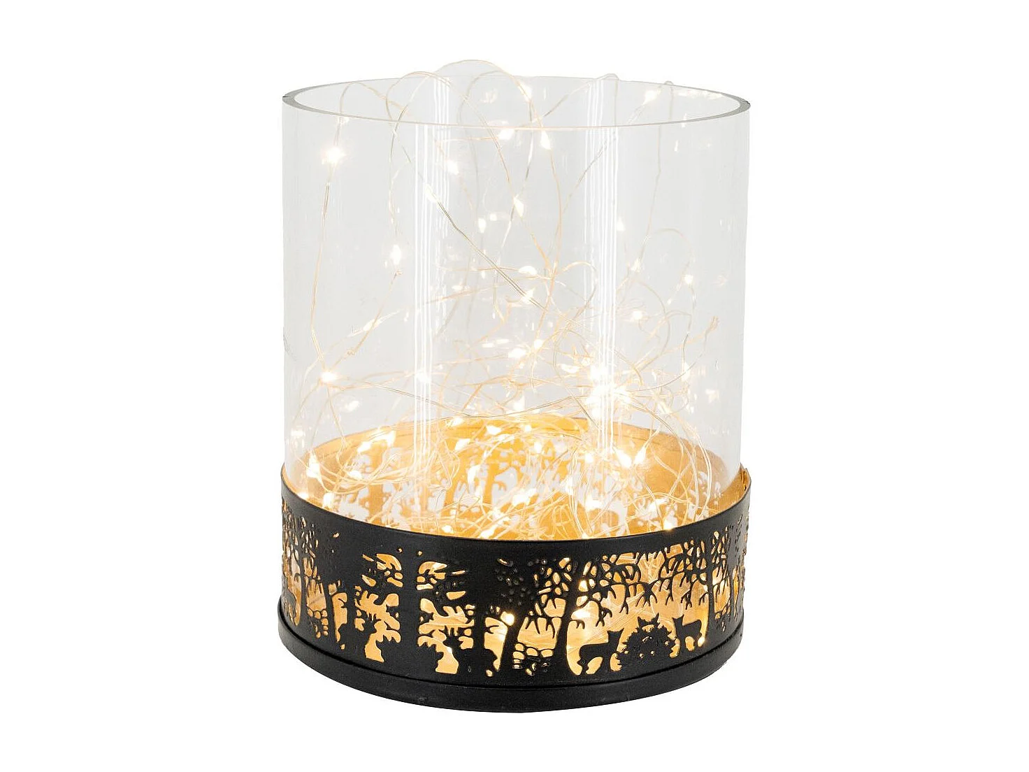 Photophore en métal et verre Fôret