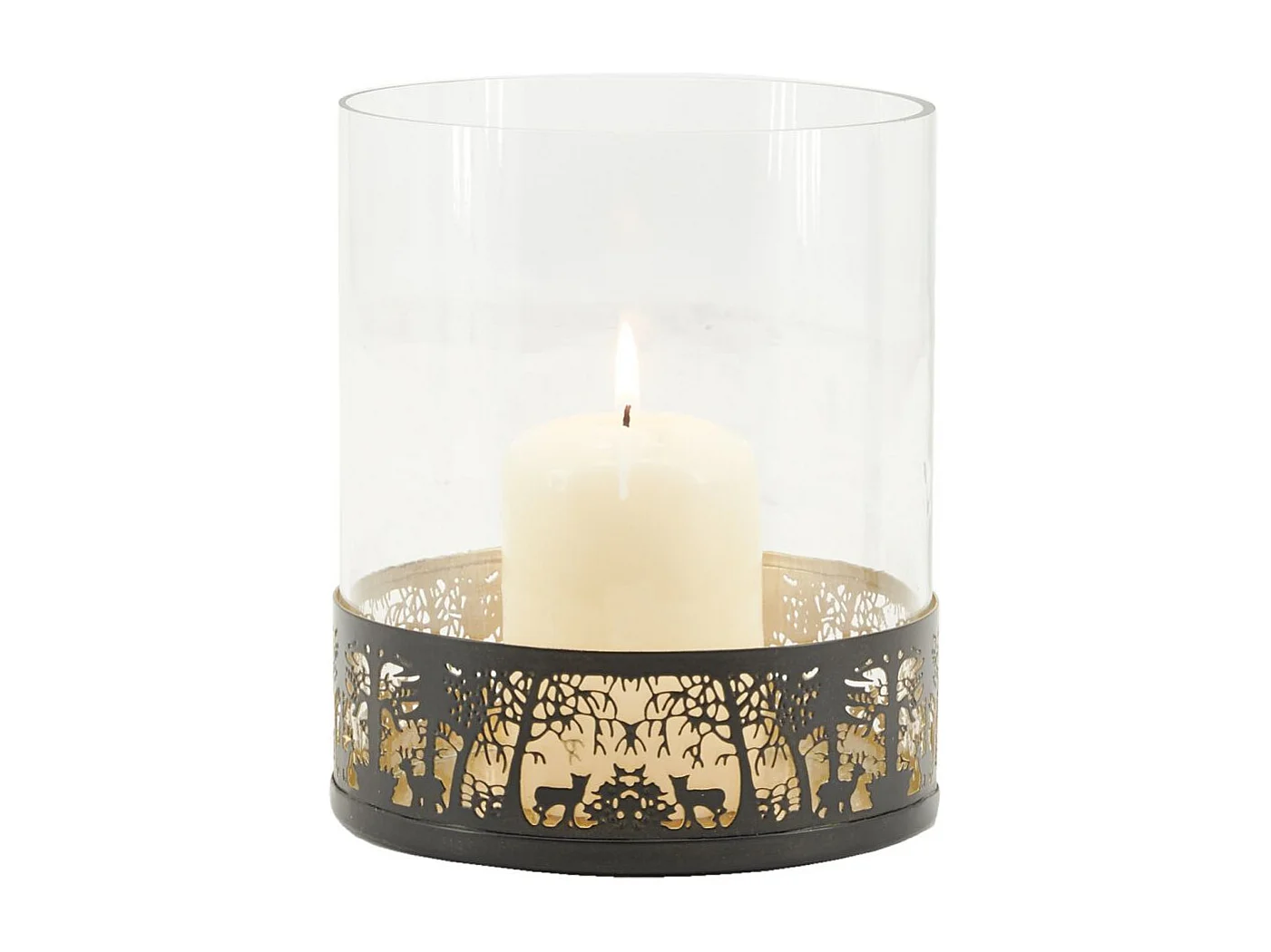 Photophore en métal et verre Fôret