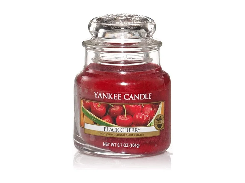 Vela en tarro de cristal con aroma a guinda Modelo pequeño