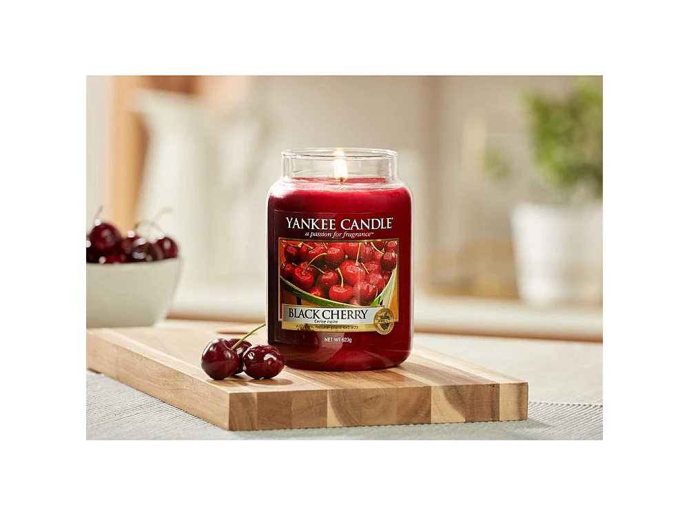 Vela en tarro de cristal con aroma a guinda Modelo pequeño