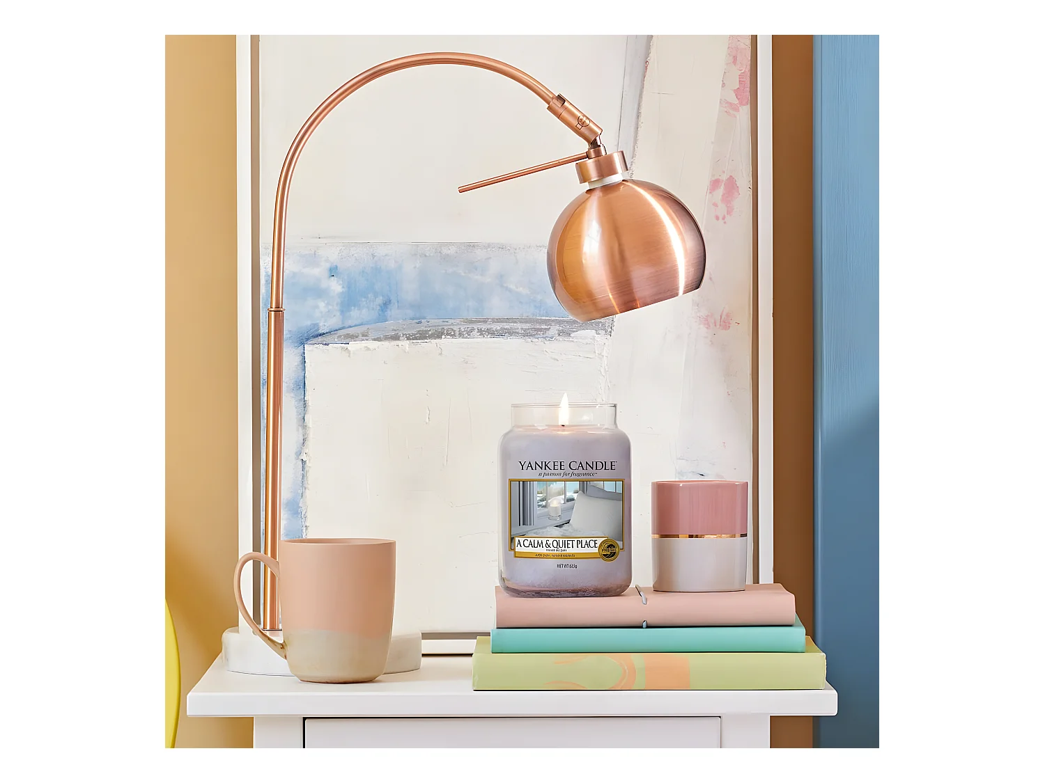 Barattolo per candele in vetro con profumo haven of peace Modello medio