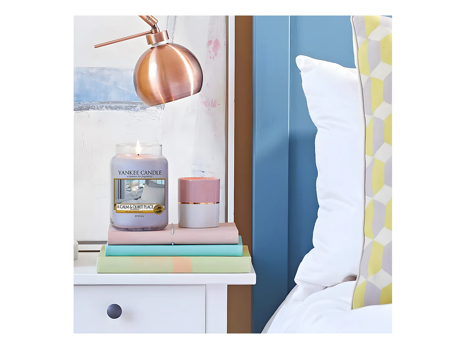 Barattolo per candele in vetro con profumo haven of peace Modello medio