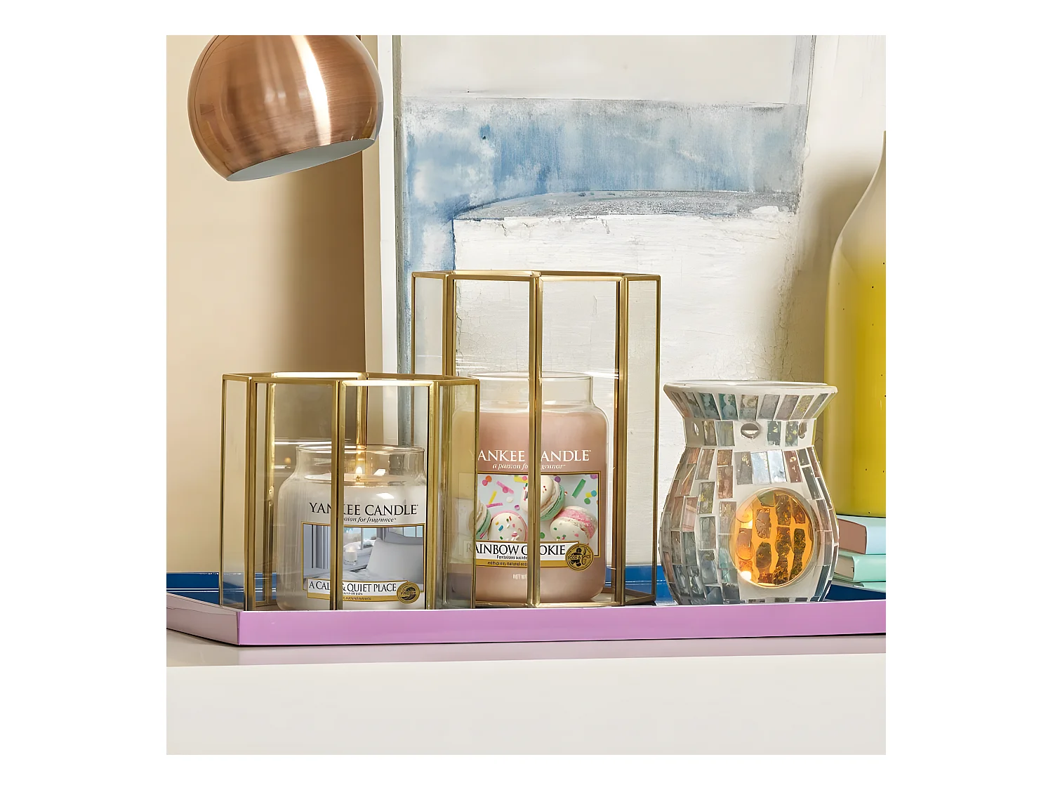 Barattolo per candele in vetro con profumo haven of peace Modello medio