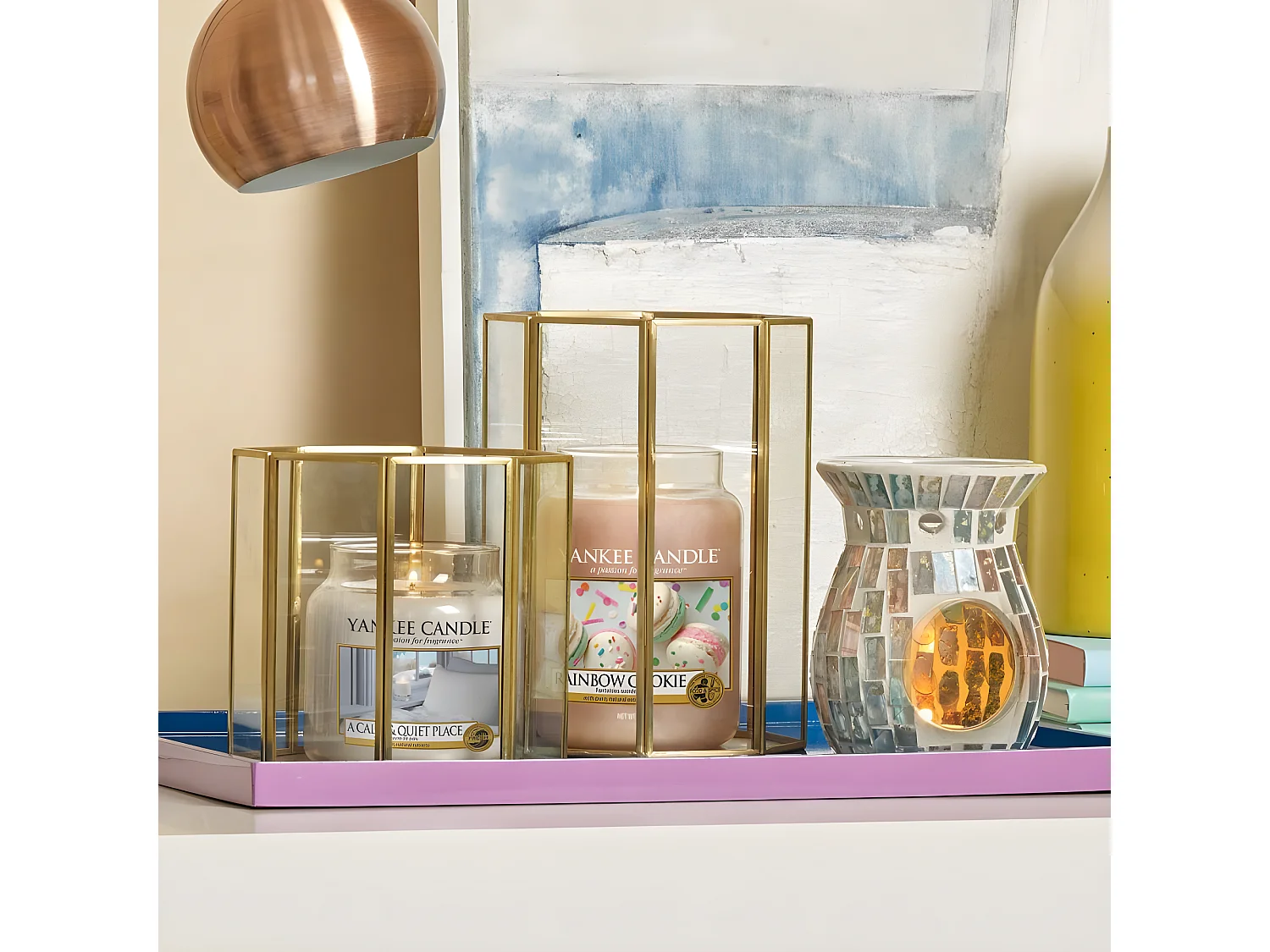 Barattolo per candele in vetro con profumo haven of peace Modello medio