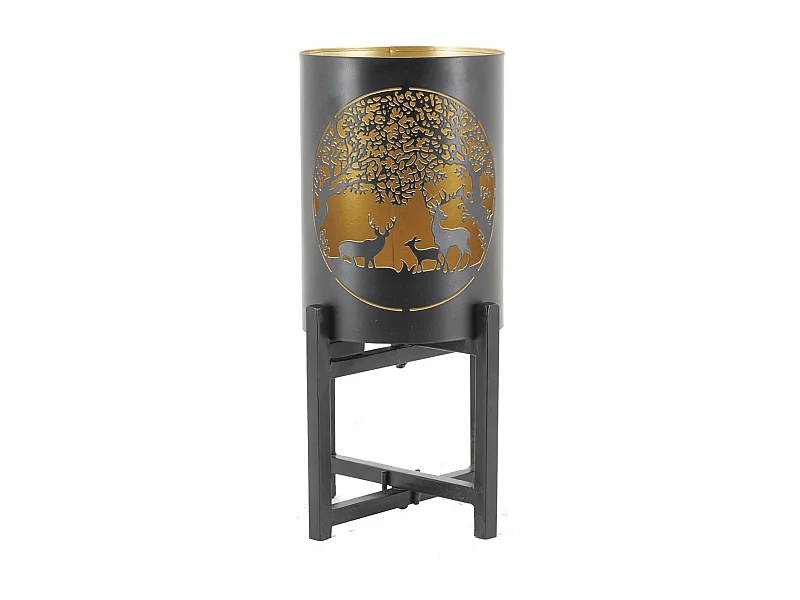 Photophore Cerf en métal sur pied