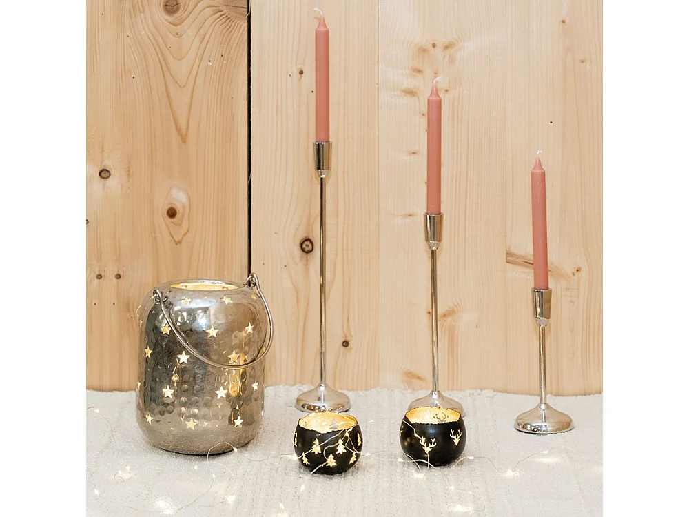 Hauts bougeoirs en aluminium (Lot de 3)