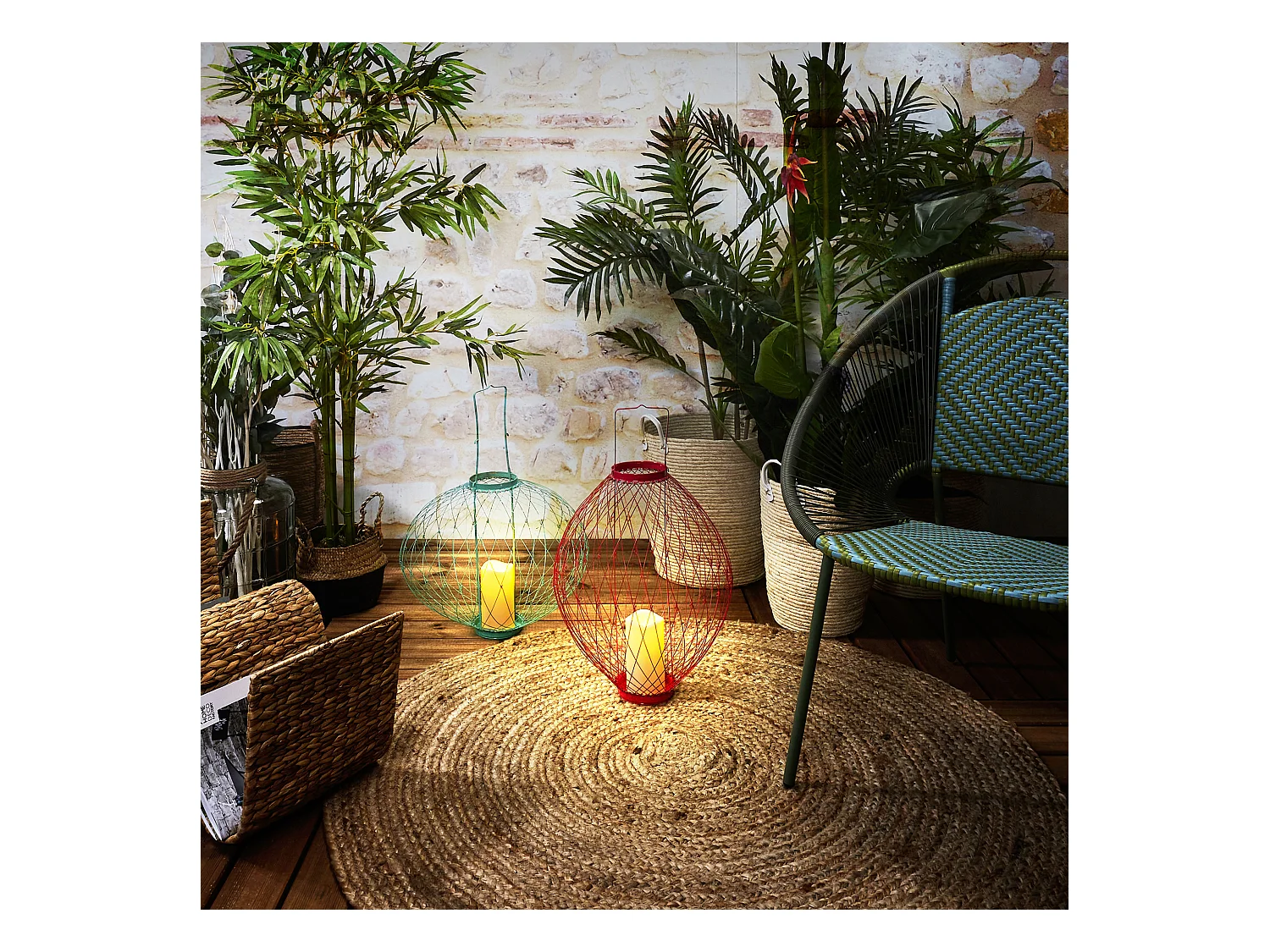 Photophore Led Retractable Bleu Vert Bleu