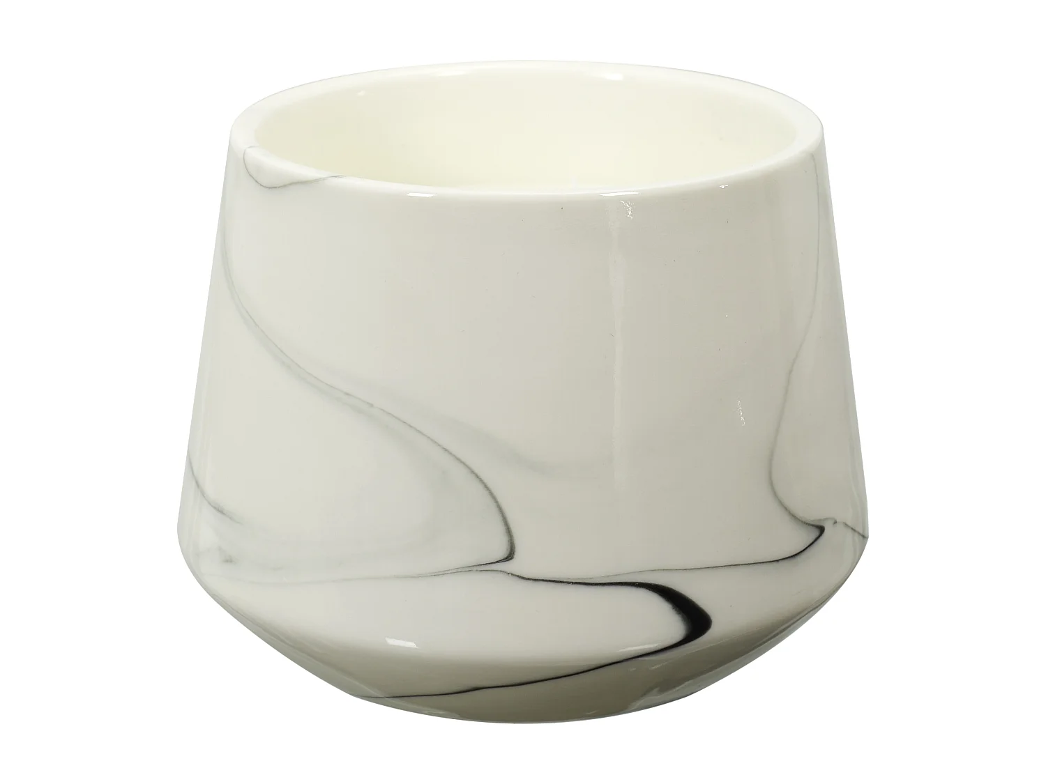 Bougie Parfumee Marbree Blanche H13.5cm Blanc