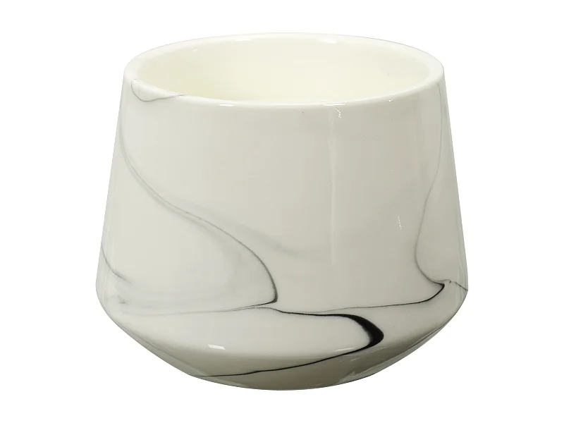 Bougie Parfumee Marbree Blanche H13.5cm Blanc
