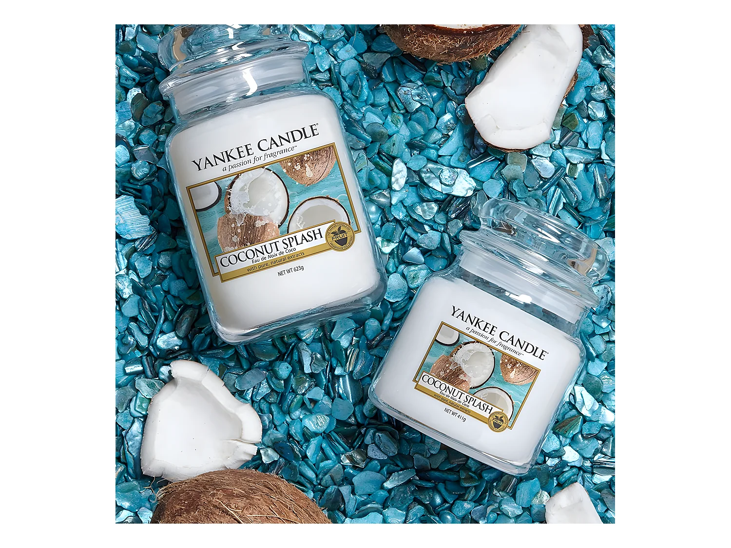 Bougie jarre en verre senteur  eau de coco Moyen modèle