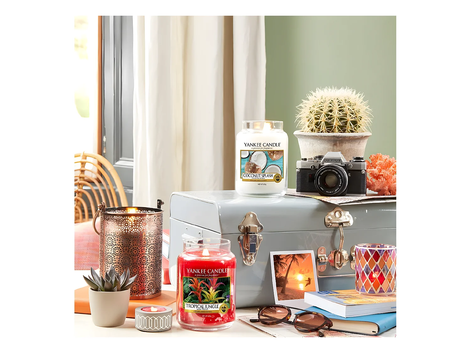 Bougie jarre en verre senteur  eau de coco Moyen modèle