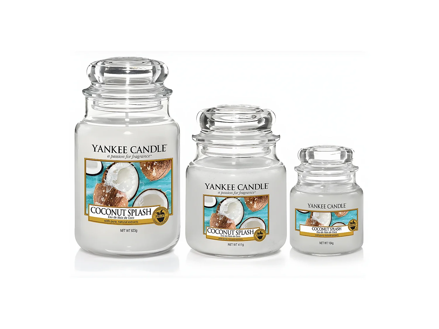 Bougie jarre en verre senteur  eau de coco Moyen modèle