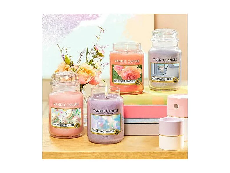 Tarro de cristal con aroma de rosa y albaricoque Modelo grande