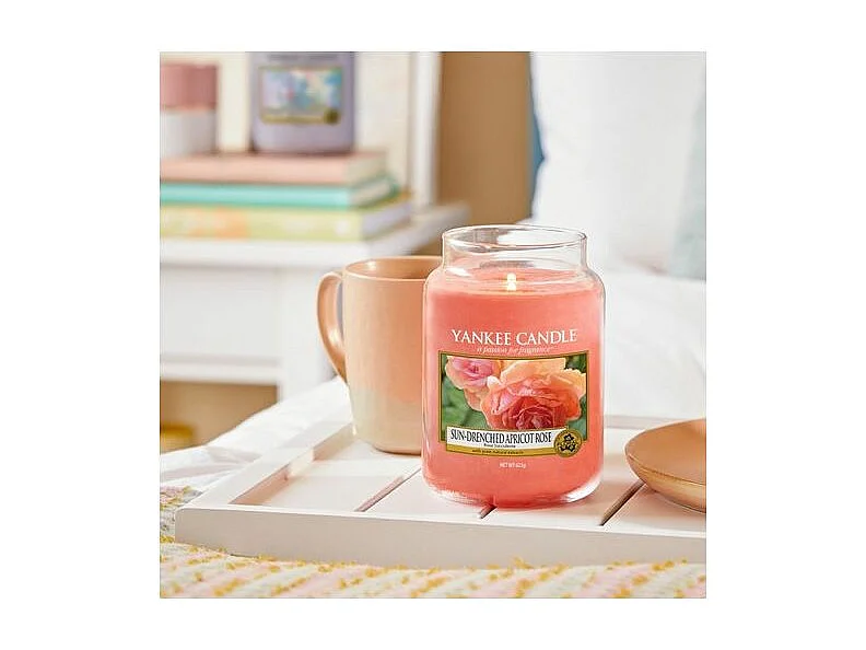 Tarro de cristal con aroma de rosa y albaricoque Modelo grande